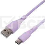 Кабель USB2.0 Cablexpert CC-USB2S-AMCM-1M-V AM/Type-C, 3А, 18Вт, QC3.0, силиконовый, медь, 1м, фиолетовый, пакет, фото 1