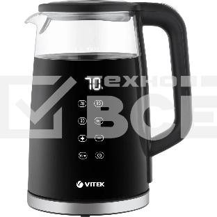 Чайник электрический Vitek VT-8827 1.7л. 2200Вт разноцветный корпус: стекло/металл