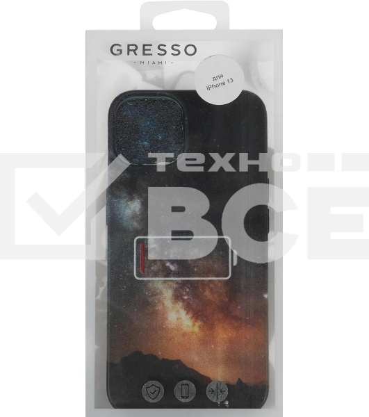 Чехол (клип-кейс) Gresso Meridian, для iPhone 13, черный [gr17aaae8893]