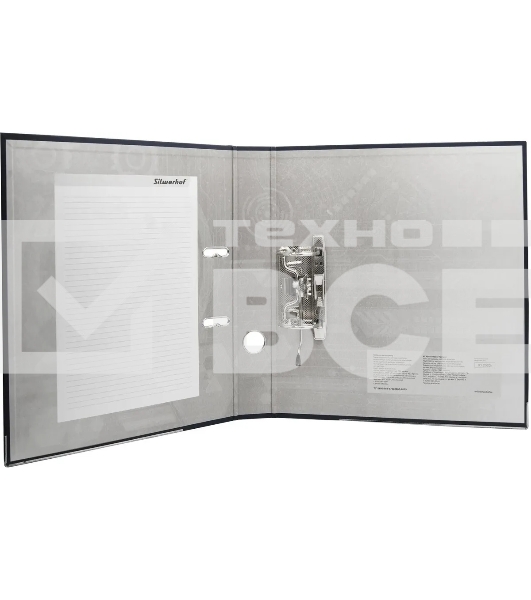 Папка-регистратор Silwerhof 2013467 A4 50мм, ПВХ/бумага черный, металлическая окантовка, сборная (упаковка: 2шт)