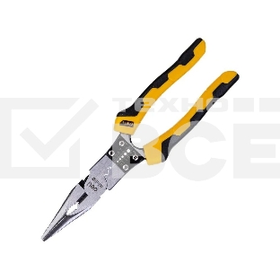 Удлиненные плоскогубцы многофункциональные Deli DL101008 220мм, (зажим/резка/зачистка/обжим), сталь Cr-V, двухкомпонентная рукоять