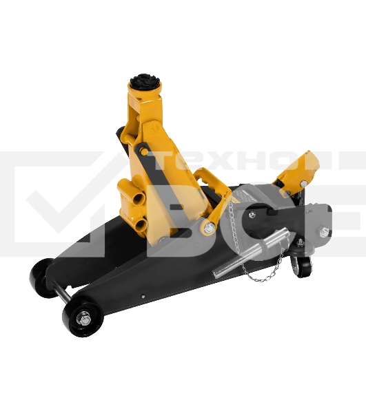 Домкрат гидравлический подкатной с фиксатором Denzel 2,8 т, 135-385 мм, в кейсе 51156