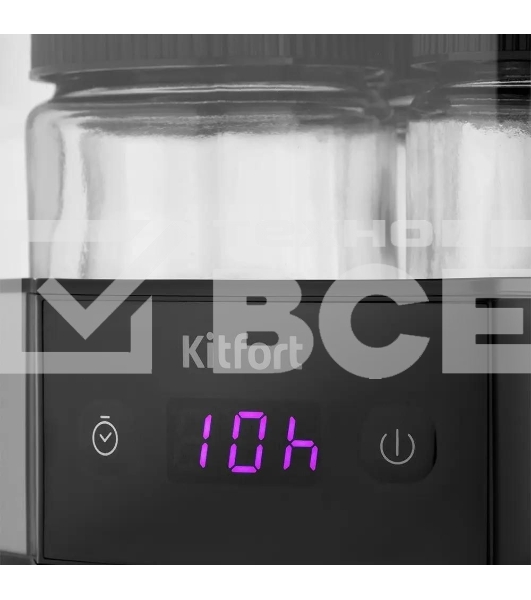 Йогуртница Kitfort КТ-6295 20Вт 7б. 190мл упр.:электрон. серебристый/черный
