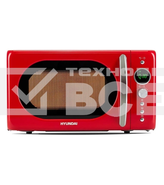 Микроволновая печь Hyundai HYM-D3037 красный, 20 л, 700 Вт, переключатели - кнопки, поворотный механизм