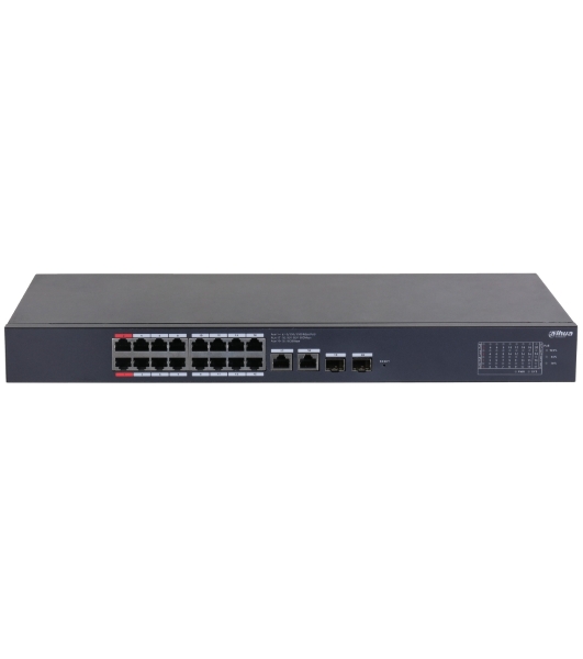 Коммутатор Dahua DH-CS4220-16GT-135, 16×1 Гбит/с + 2×1 Гбит/с + 2×1 Гбит/с SFP, управляемый