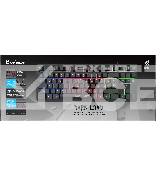 Клавиатура Defender Dark Lord GK-580  проводная, USB, черный