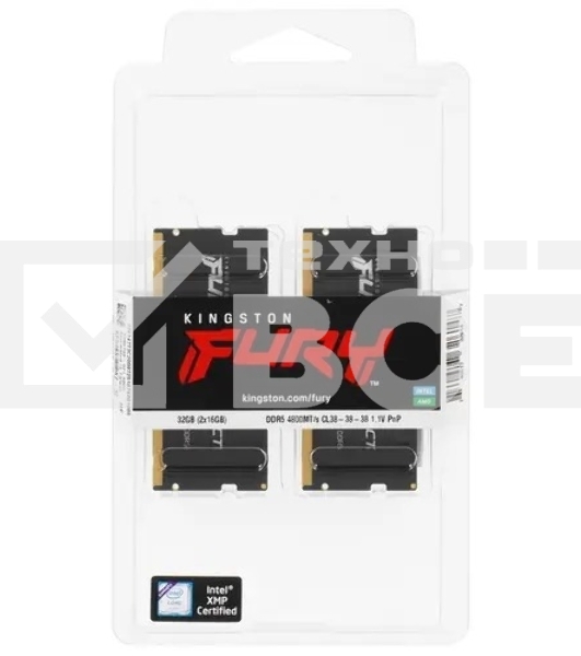 Модуль памяти Kingston 32GB SO-DIMM DDR5, 4800МГц, CL38 SODIMM (Kit of 2) FURY Impact