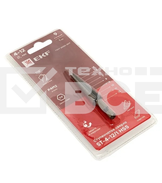 Сверло ступенчатое ST-4-12/1 HSS (9 ступ.)