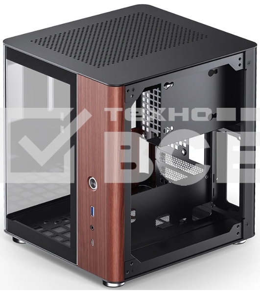 Компьютерный корпус JONSBO TK-0 Black ITX без БП, mini-ITX, micro-ATX, ATX, черный