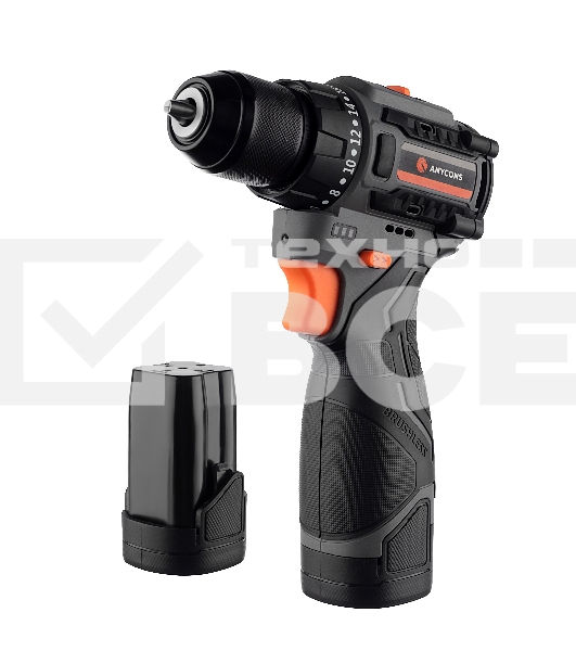 Дрель-шуруповерт аккумуляторная Anycons AC-DO55, 16В, 2 АКБ, Кейс