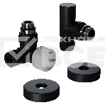 Набор термостатический трехосевой Royal Thermo Design Pro 15мм М30х1,5 черный, фото 1