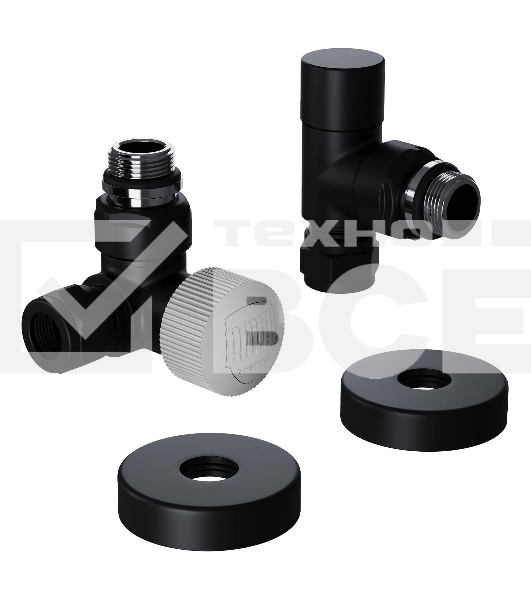 Набор термостатический трехосевой Royal Thermo Design Pro 15мм М30х1,5 черный