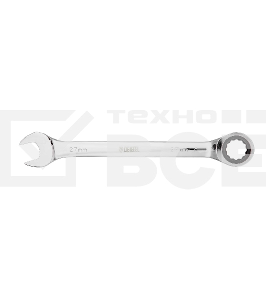 Ключ комбинированный Denzel, с трещеткой, 27 мм