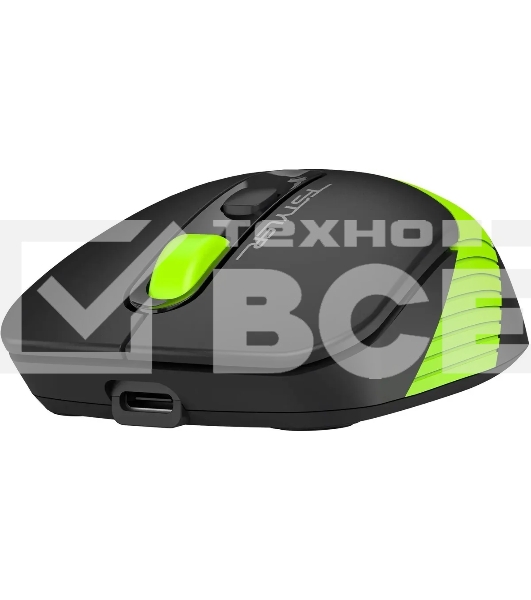 Мышь беспроводная A4Tech Fstyler FG10CS Air черный/зеленый, 2000 dpi, радиоканал, USB, кнопки - 4