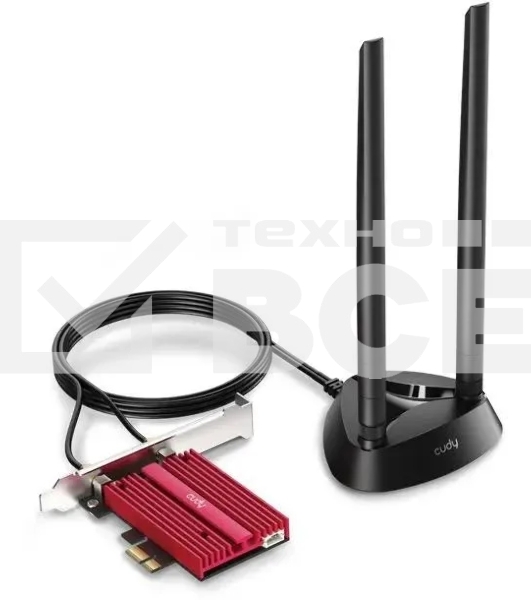 Сетевой адаптер Wi-Fi + Bluetooth Cudy WE4000 АХ5400 PCI Express (ант.внеш.съем) 1ант.