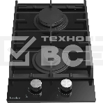 Газовая варочная панель EVELUX HEG 360 BG, Hi-Tech, 30 см, 2 конфорки, газ-контроль, электроподжиг, черный, фото2