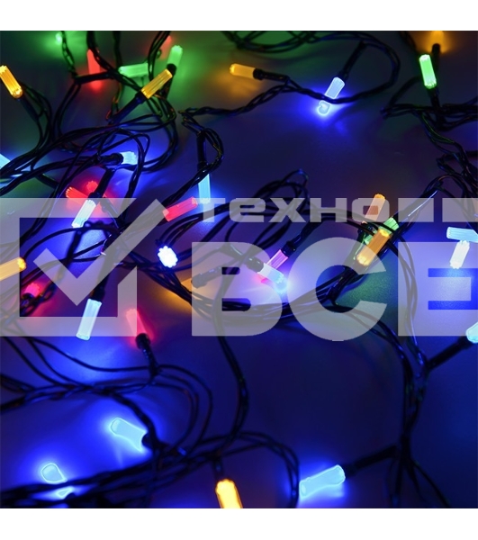 Гирлянда светод. Funray Лучики, SE-BEAM-110M, 10М, 100LED, мульти (4цв.),темно-зел.шн.0,7м,контр.