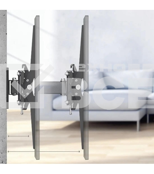 Кронштейн для телевизора Hama 00220832 черный 32'-65' макс.30кг настенный поворотно-выдвижной и наклонный