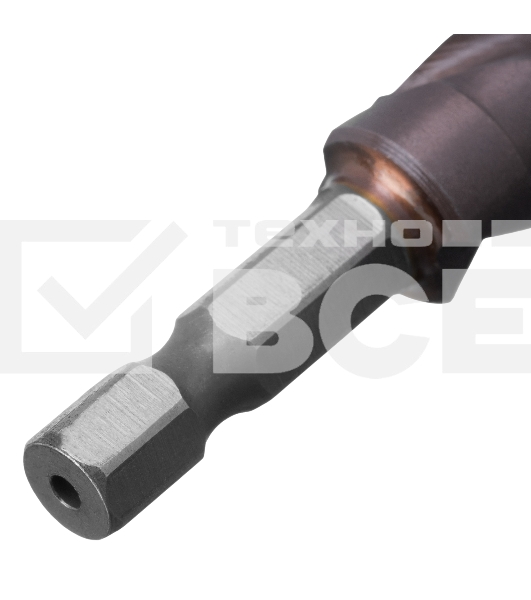 Сверло ступенчатое Denzel 4-5-6-7-8-9-10-11-12 мм, Р6М5К5, 6-гр. хвостовик 723612