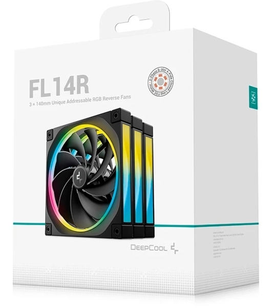 Вентилятор для корпуса Deepcool FL14R-3 IN 1 140mm, 500-1700rpm, 66.59CFM, 31.46dBa (3-pack)