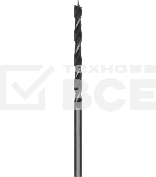 Сверло Сибртех по дереву Д=3 мм Дл=60 мм (1 пред.) для дрелей