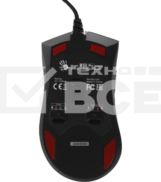 Мышь проводная A4Tech Bloody W90 Max черный, 10000 dpi, USB, кнопки - 10