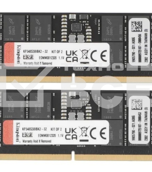 Модуль памяти Kingston 32GB SO-DIMM DDR5, 4800МГц, CL38 SODIMM (Kit of 2) FURY Impact