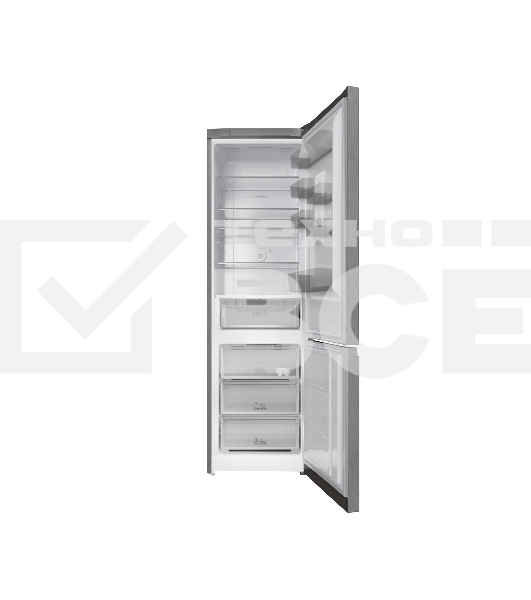 Холодильник Hotpoint HT 6200 MX нержавеющая сталь двухкамерный 240/83л морозилка снизу, No Frost