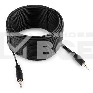Кабель аудио Cablexpert CCA-404-10M-N, Jack 3.5(M)/Jack 3.5(M), 3pin, 10м, черный, пакет