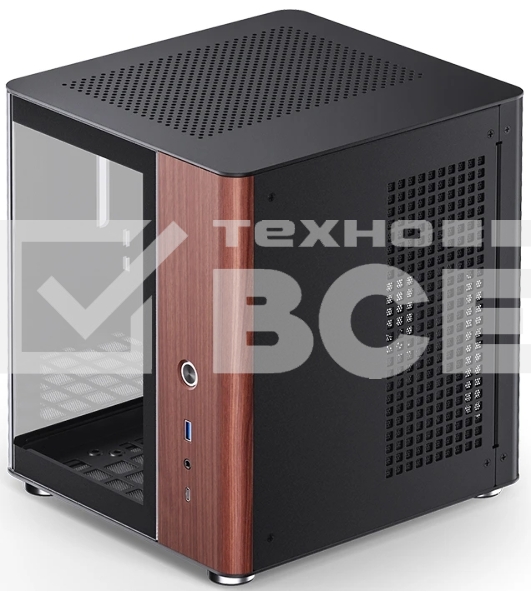 Компьютерный корпус JONSBO TK-0 Black ITX без БП, mini-ITX, micro-ATX, ATX, черный
