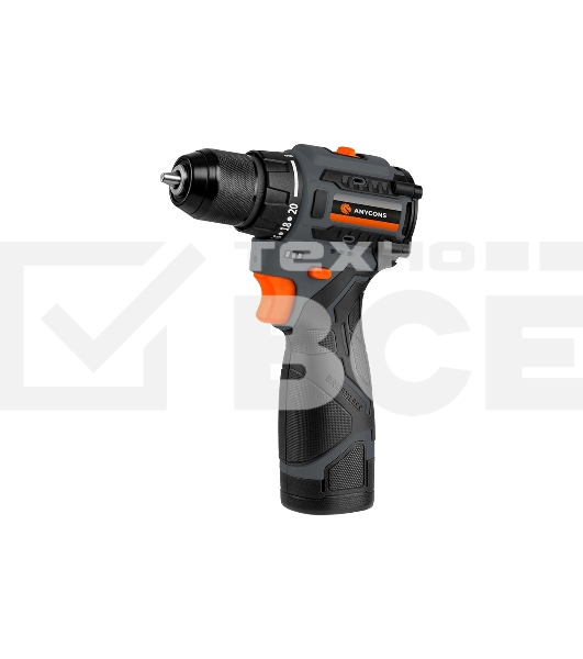Дрель-шуруповерт аккумуляторная Anycons AC-DO55, 16В, 2 АКБ, Кейс