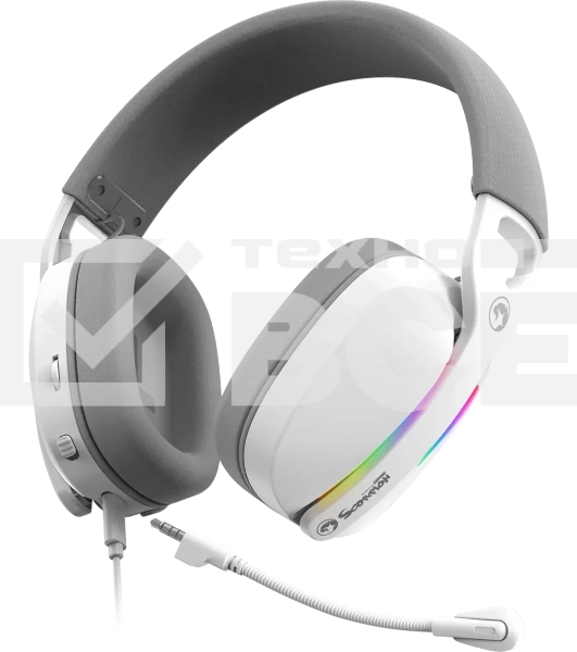 Гарнитура Marvo Pulz 70S Gaming Headset белый, проводная, USB, 7.1 Surround, RGB-подсветка