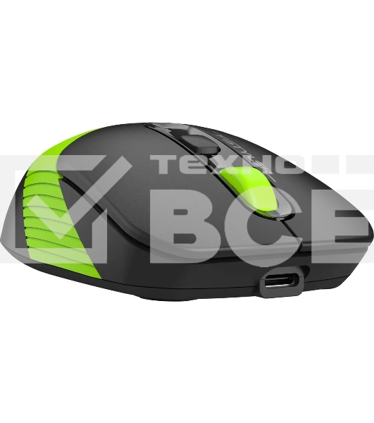 Мышь беспроводная A4Tech Fstyler FG10CS Air черный/зеленый, 2000 dpi, радиоканал, USB, кнопки - 4