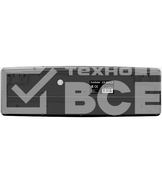 Клавиатура ExeGate Professional Standard LY-331L2 (USB, полноразмерная, влагозащищенная, 104кл., Enter большой, длина кабеля 2,2м, черная, Color Box)