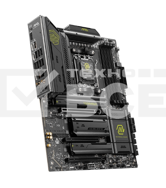 Материнская плата MSI MAG X870E TOMAHAWK WIFI, AM5, AMD X870, 4xDDR5, 4xSATA, 4xM.2, 1xPCI-E 5.0 x16, 1xPCI-E 4.0 x4, 1xPCI-E 3.0 x1, 1xHDMI, 2xUSB Type-C, 1x5Gb LAN, 2xUSB-A 3.2 Gen 2, 3xUSB-A 3.2 Gen 1, 4xUSB-A 2.0, 7.1, Wi-Fi 7, ATX