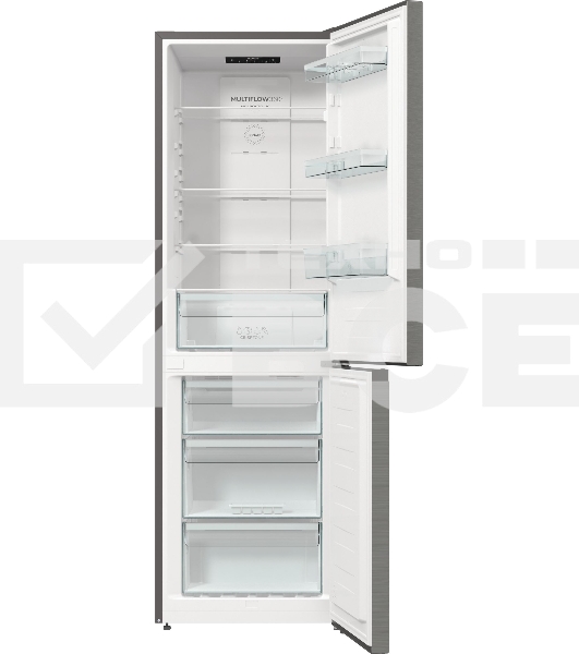 Холодильник Gorenje NRKE62XL серебристый металлик двухкамерный 203/99л морозилка снизу, No Frost