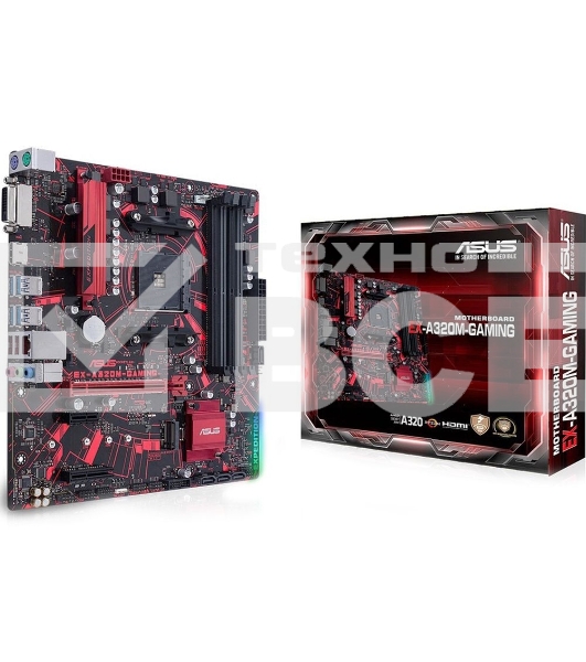 Материнская плата ASUS AM4 A320 EX-A320M-GAMING, AM4, AMD A320, 2xDDR4, 4xSATA, 1xPCIe 3.0 x4, 1xDVI-D, 1xHDMI, 1x 1Gb LAN, 2xUSB 3.2 Gen 1, 3x3.5 мм, 7.1, mATX
