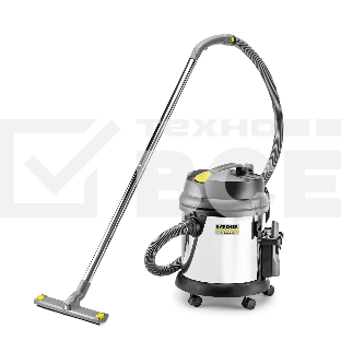 Строительный пылесос Karcher NT 27/1 Me Adv серебряный, 1380 Вт, уборка сухая/сбор воды, пылесборник мешок/контейнер, 27 л