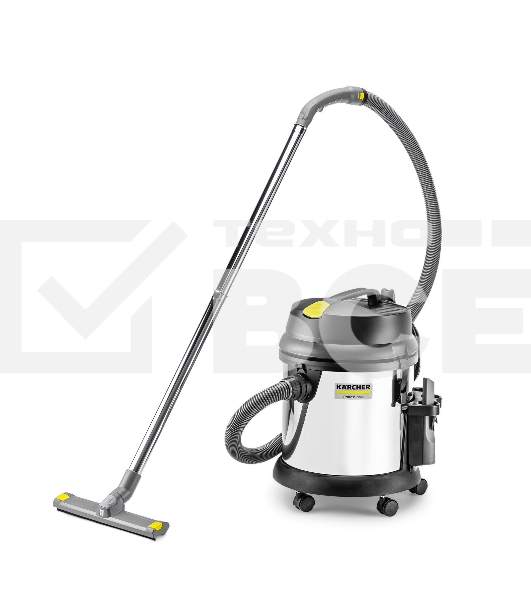 Строительный пылесос Karcher NT 27/1 Me Adv серебряный, 1380 Вт, уборка сухая/сбор воды, пылесборник мешок/контейнер, 27 л