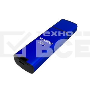 Флеш диск Maxvi MP2 32GB USB 2.0 blue, монолит с колпачком, ABS пластик + металл