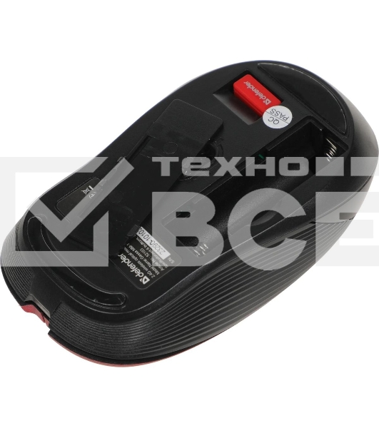 Мышь беспроводная Defender Gassa MM-105 красный, 1600 dpi, радиоканал, USB, кнопки - 6