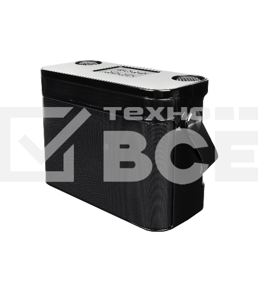 Переносная караоке система TRS2402 iconBIT K902B Колонка 10Вт, 2 микрофона Bluetooth, световые эффекты, аккумулятор в колонке 3000mAh и микрофонах, 22.3*9.6*15.7CM, черный