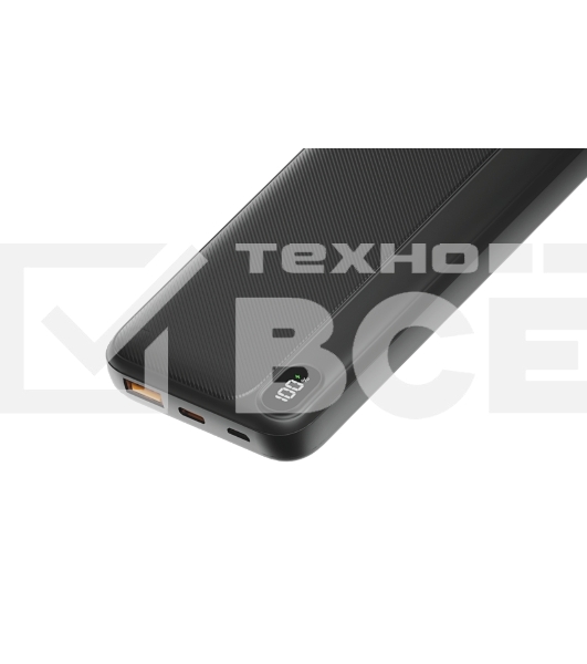 Портативный аккумулятор OLMIO L-10, 10000mAh, 22.5W, QC3.0, PD, LCD, + кабели Lightning\Type-C, черный