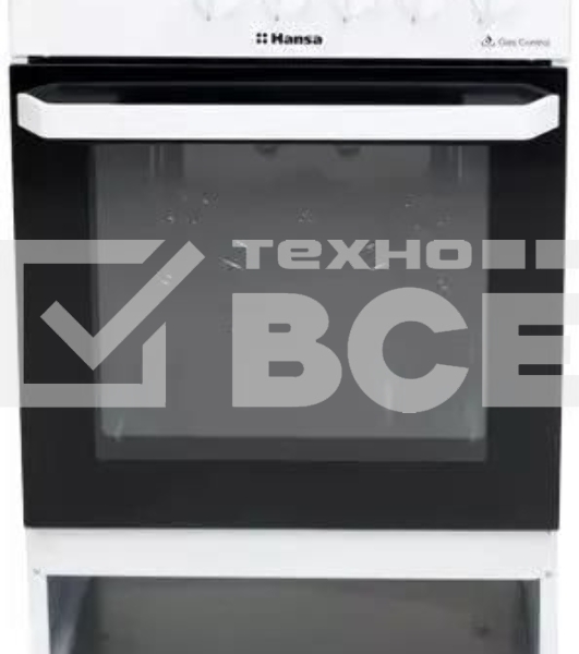 Плита газовая Hansa FCGW510029A белый, конфорок 4 газовых, духовка 53 л, 50 см x 85 см x 57 см