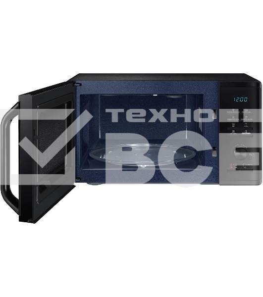 Микроволновая печь Samsung MG23K3515AK/BW черный, 23 л, 800 Вт, переключатели - кнопки, поворотный механизм