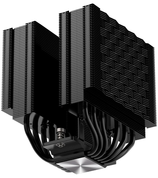 Кулер для процессора PCCooler RZ620Pro TC BK (265W, 4-pin PWM, 160mm, Al/Cu, 6x6mm, 2x120mm, 80CFM, 36.2dBA, 2400RPM, S: 1851/1700/1200/115X, AM5/AM4, black)