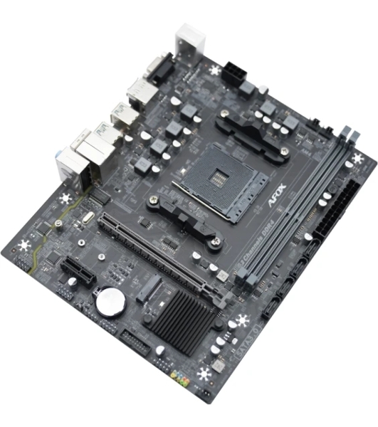 Материнская плата AFOX B550-MA-V4, AM4, AMD B550, 2xDDR4, 4xSATA, 1xM.2, 1xPCIe 3.0 x16, 1xPCIe 3.0 x1, 1xVGA, 1xHDMI, 1xDP, 1x1Gb LAN, 4xUSB-A 5Gbps, 2xUSB-A 2.0, 5.1, mATX