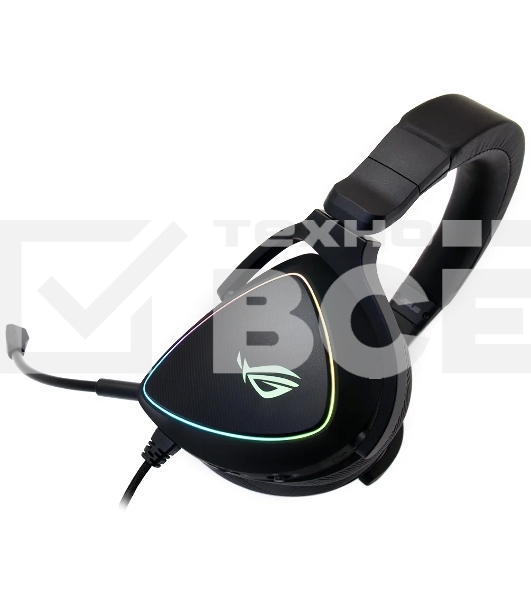 Игровые наушники ASUS ROG Delta S черные (7.1, USB Type-C + A, RGB подсветка, 50 мм, ESS 9281 Pro, микрофон, 90YH02K0-B2UA00)