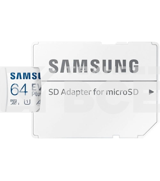Флеш карта Samsung EVO Plus, microSDXC 64Gb (R/W 160/90 Mb/s, adapter) MB-MC64SA/APC