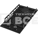 Газовая варочная панель EVELUX HEG 360 BG, Hi-Tech, 30 см, 2 конфорки, газ-контроль, электроподжиг, черный, фото 1